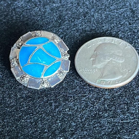 Turquoise & Sterling Earrings - Picture 3 of 5